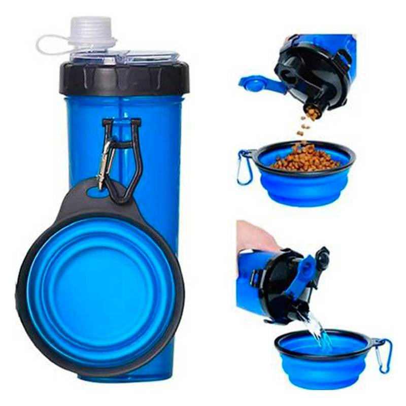 🥤🐾 Termo Portátil 2 en 1 para Mascotas – Alimento + Agua en un Solo Lugar 🐶🐱