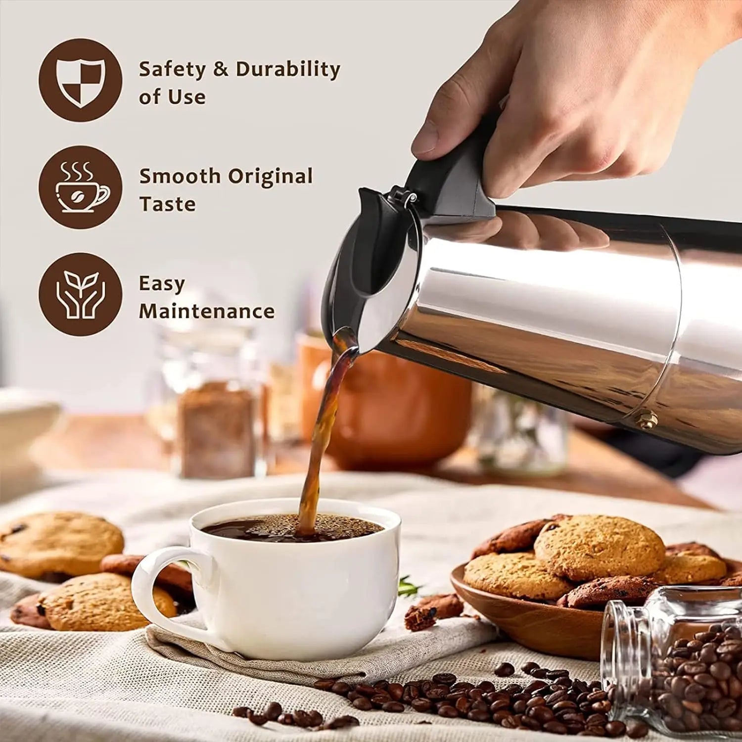 🌟 CAFETERA ESPRESSO 9 TAZAS – ¡Potencia y sabor en grande! 🌟
