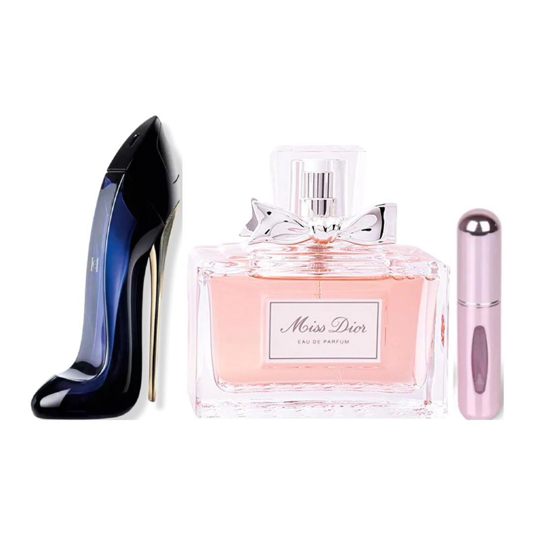 🌸 MISS DIOR + 👠 GOOD GIRL + 💼 PERFUMERO DE REGALO