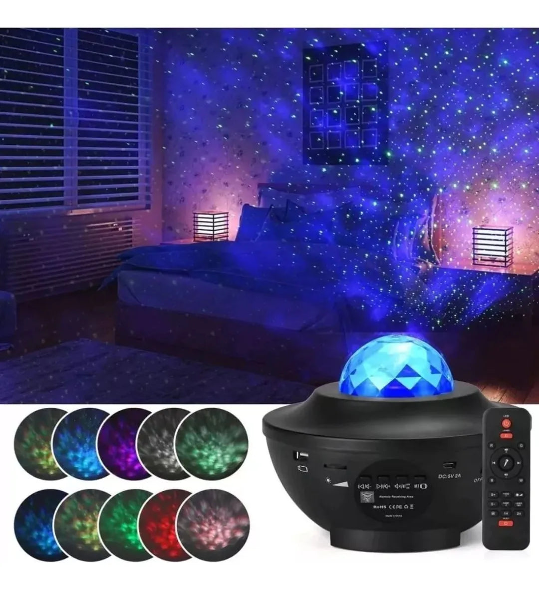 🌌 Proyector LED Estrellas & Universo + Parlante Bluetooth 🎶✨
