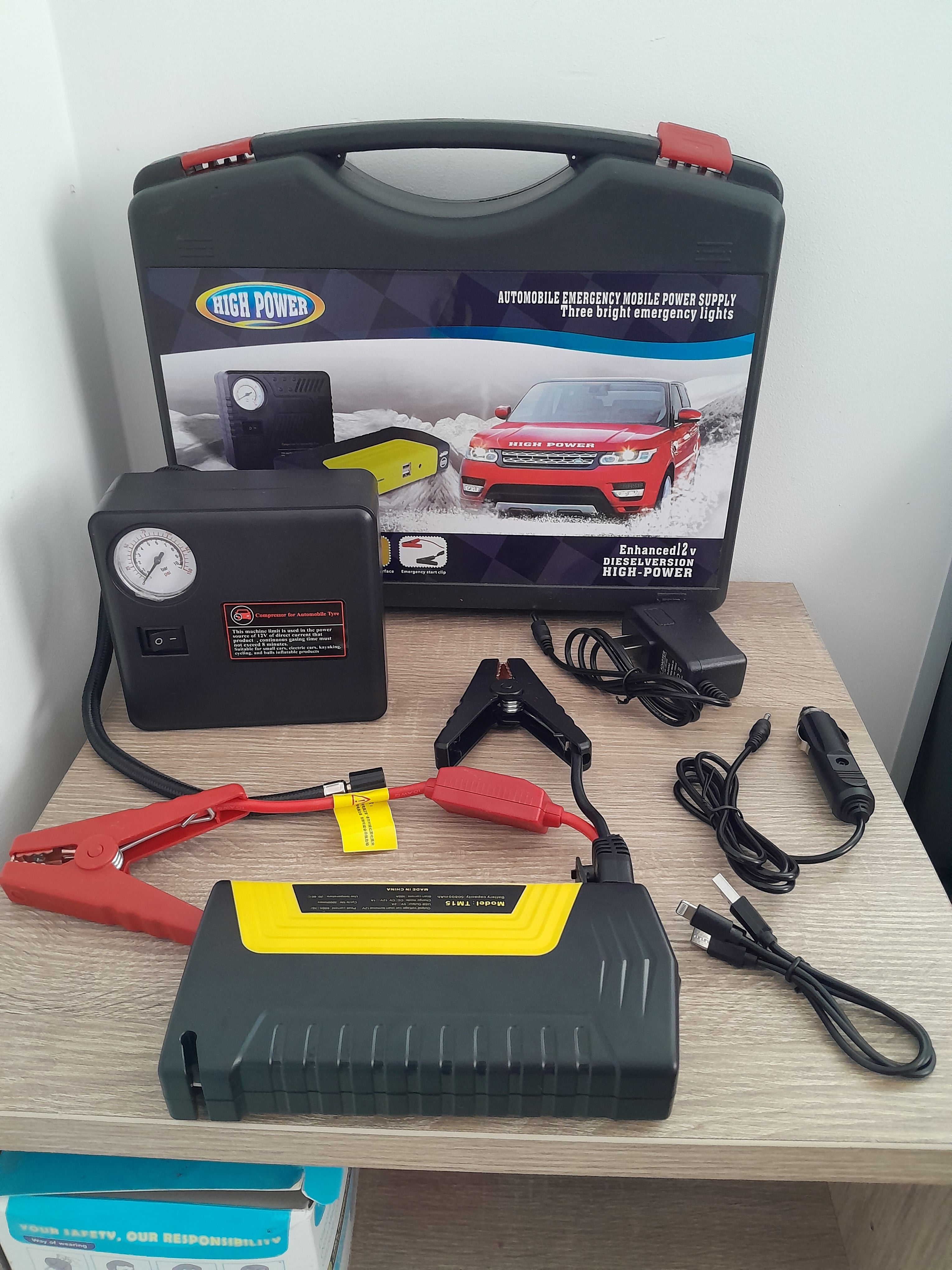 ⚡🚗 Arrancador de Batería + Compresor de Aire – ¡Tu salvación en carretera! 🚗⚡