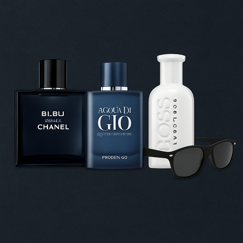 🧴 BLEU de Chanel + ACQUA DI GIÒ Profondo + HUGO BOSS Unlimited + GAFAS de regalo 😎