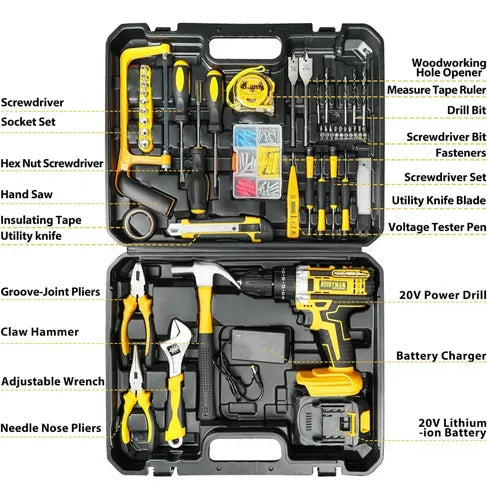 🔧 Set Taladro Eléctrico y Herramientas HE006