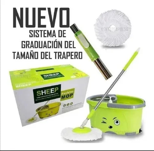 🧼✨ Trapero Mopa 360° Giratorio para Piso + 4 Mopas ✨🧼